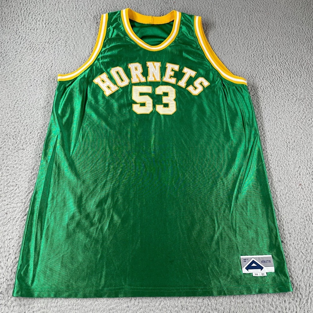 Edina Hornets High School Minnesota Basketball Jersey MN Green Yellow #53 *